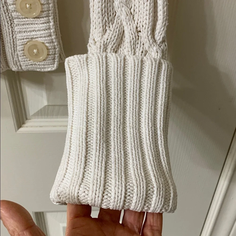 Tommy Hilfiger, US S, Ivory Long Sleeve Cable Knit Turtleneck Sweater - Picture 7 of 9